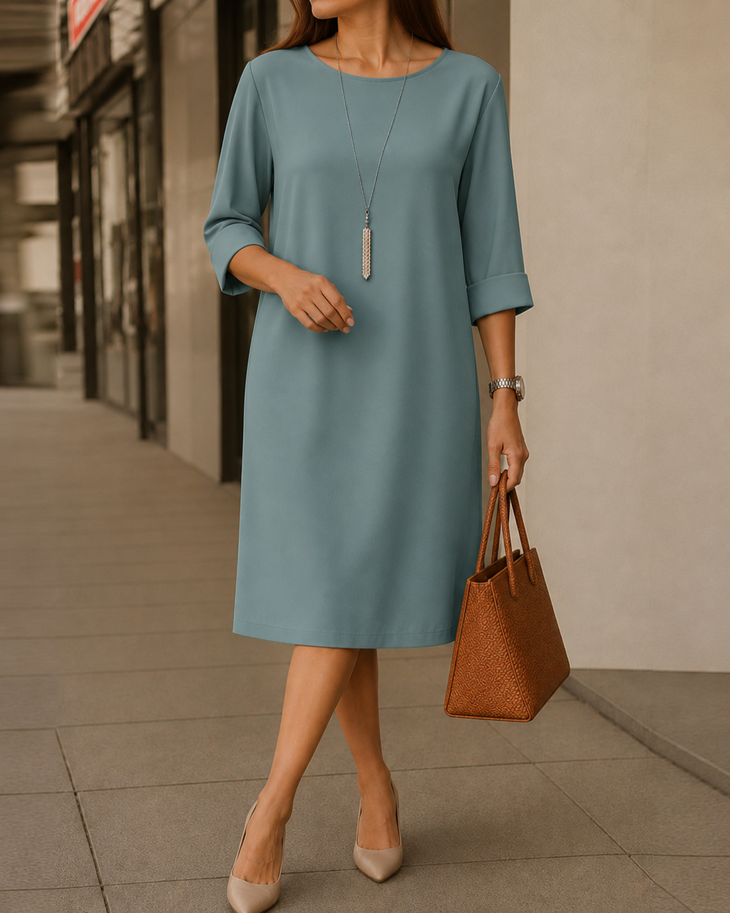 Odette Tummy-Contouring Midi Dress