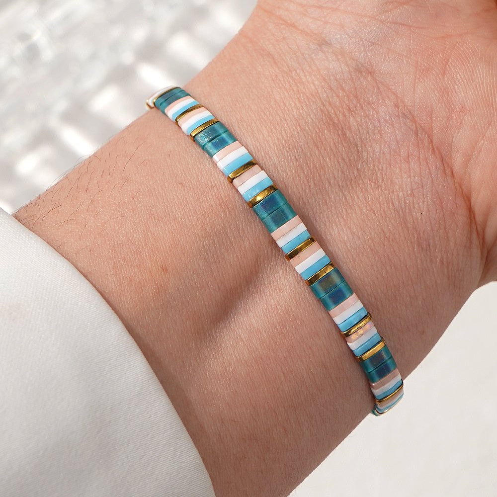 Bohemian Turquoise Tile Bracelet