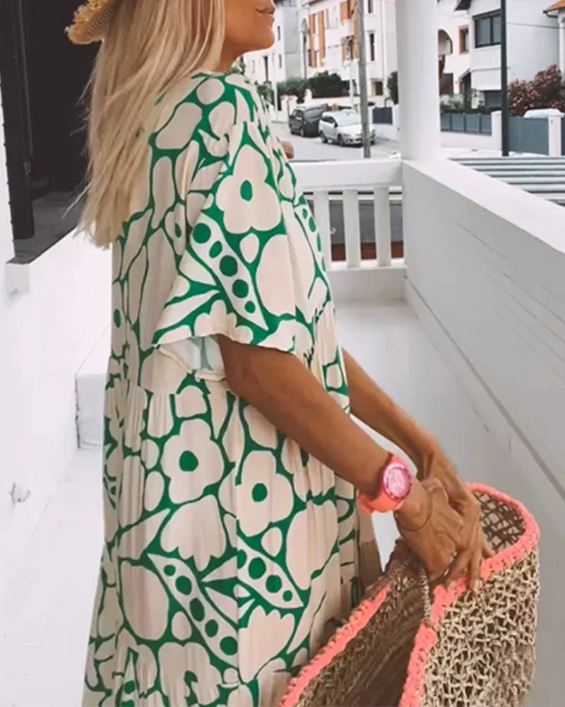 Christine Flowing Graphic Summer Dress