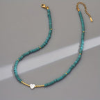 Minimal Turquoise Heart Necklace