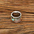 Bohemian Turquoise Inlaid Ring
