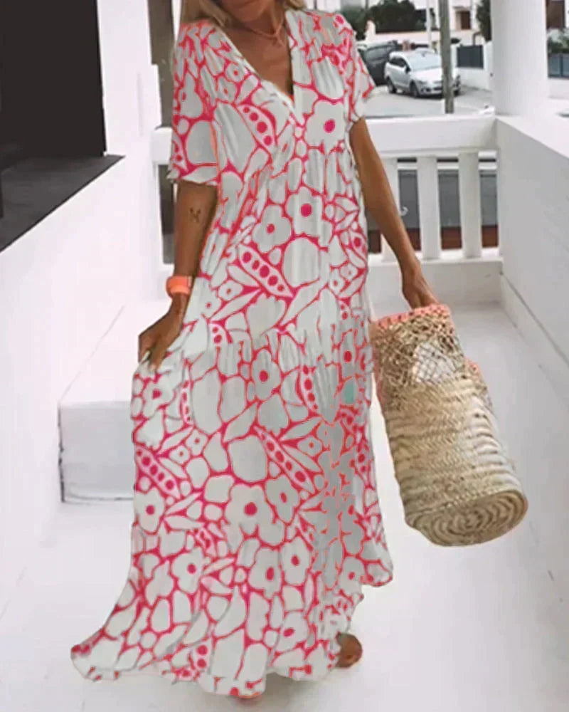 Christine Flowing Graphic Summer Dress