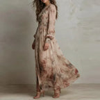 Amelia Floral High-Waist Maxi Dress