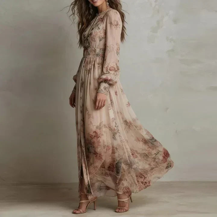 Amelia Floral High-Waist Maxi Dress