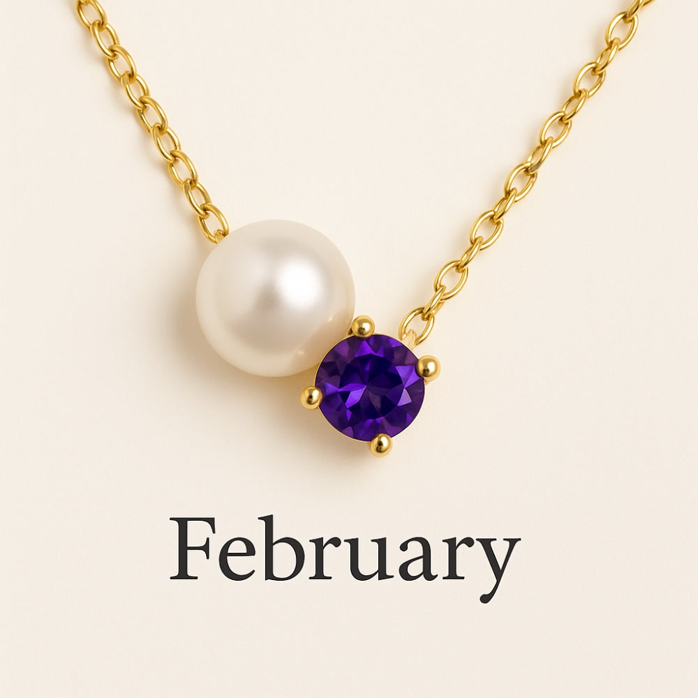 Pearl & Zircon Birthstone Pendant Necklace