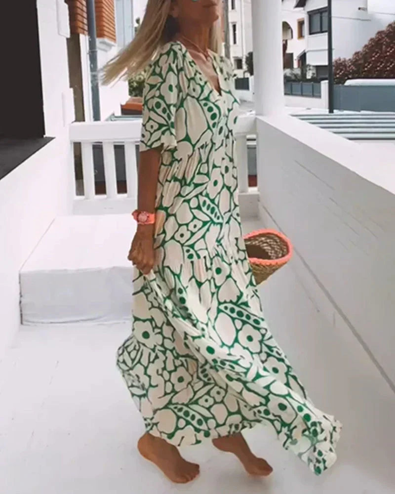 Christine Flowing Graphic Summer Dress
