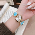 Turquoise Stone Gold Bracelet Watch