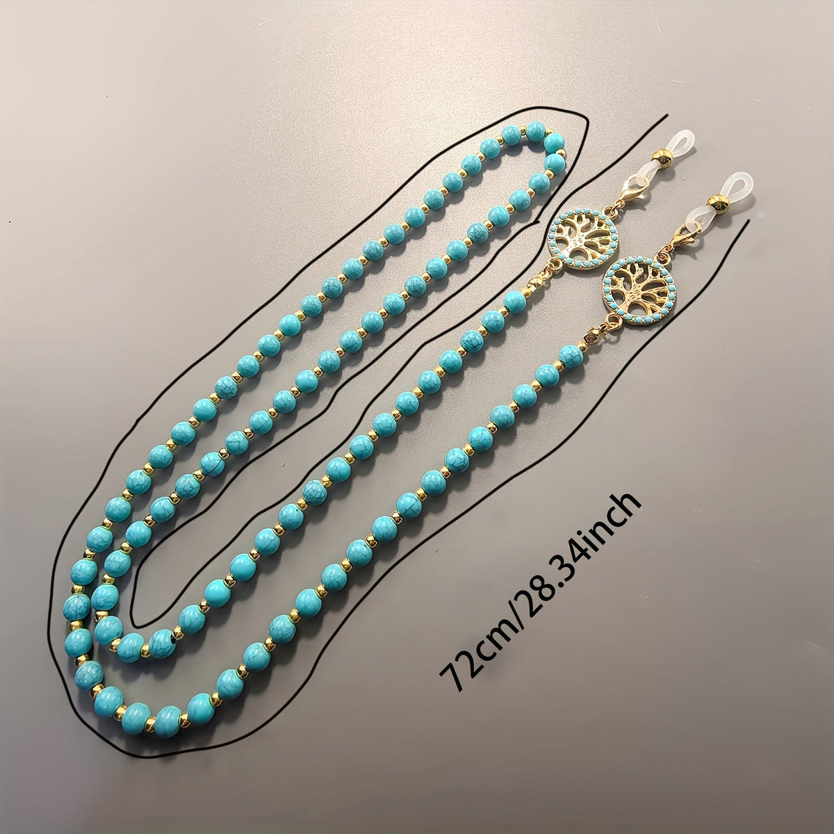 Vintage Turquoise Tree of Life Glasses Chain