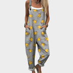 Comfortable Printed Overalls