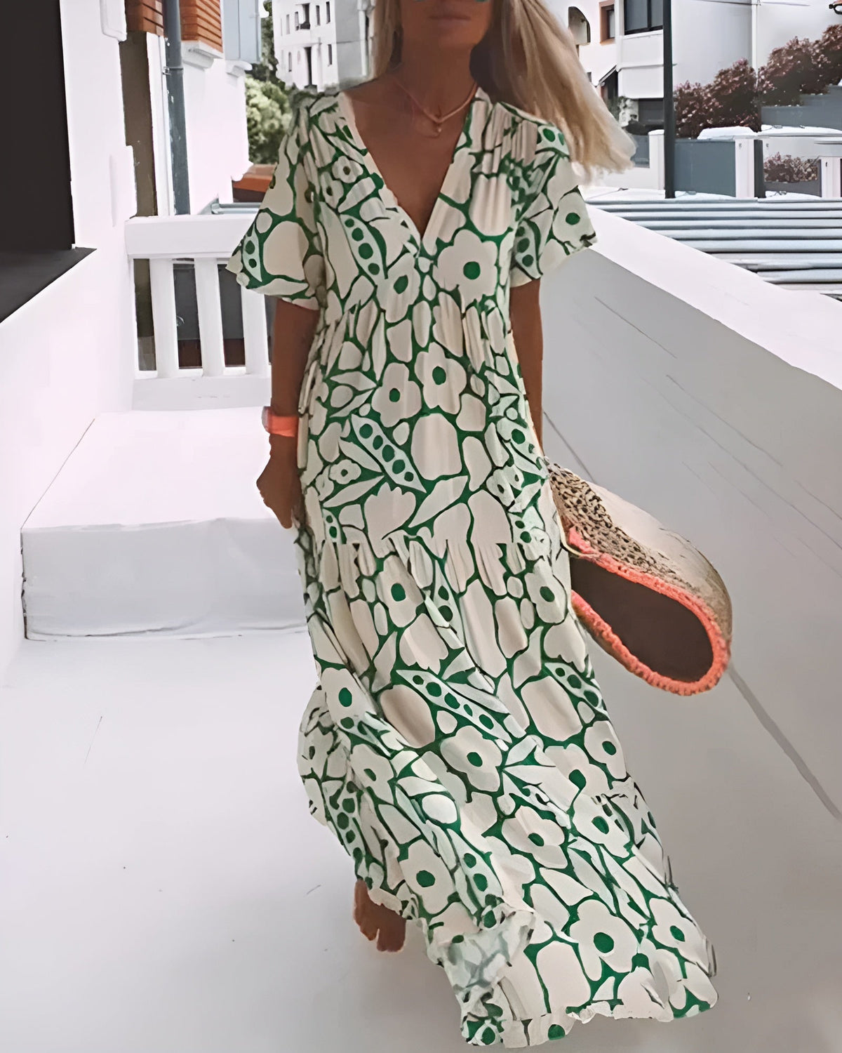 Christine Flowing Graphic Summer Dress