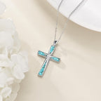Heavenly Turquoise Cross Chain Necklace