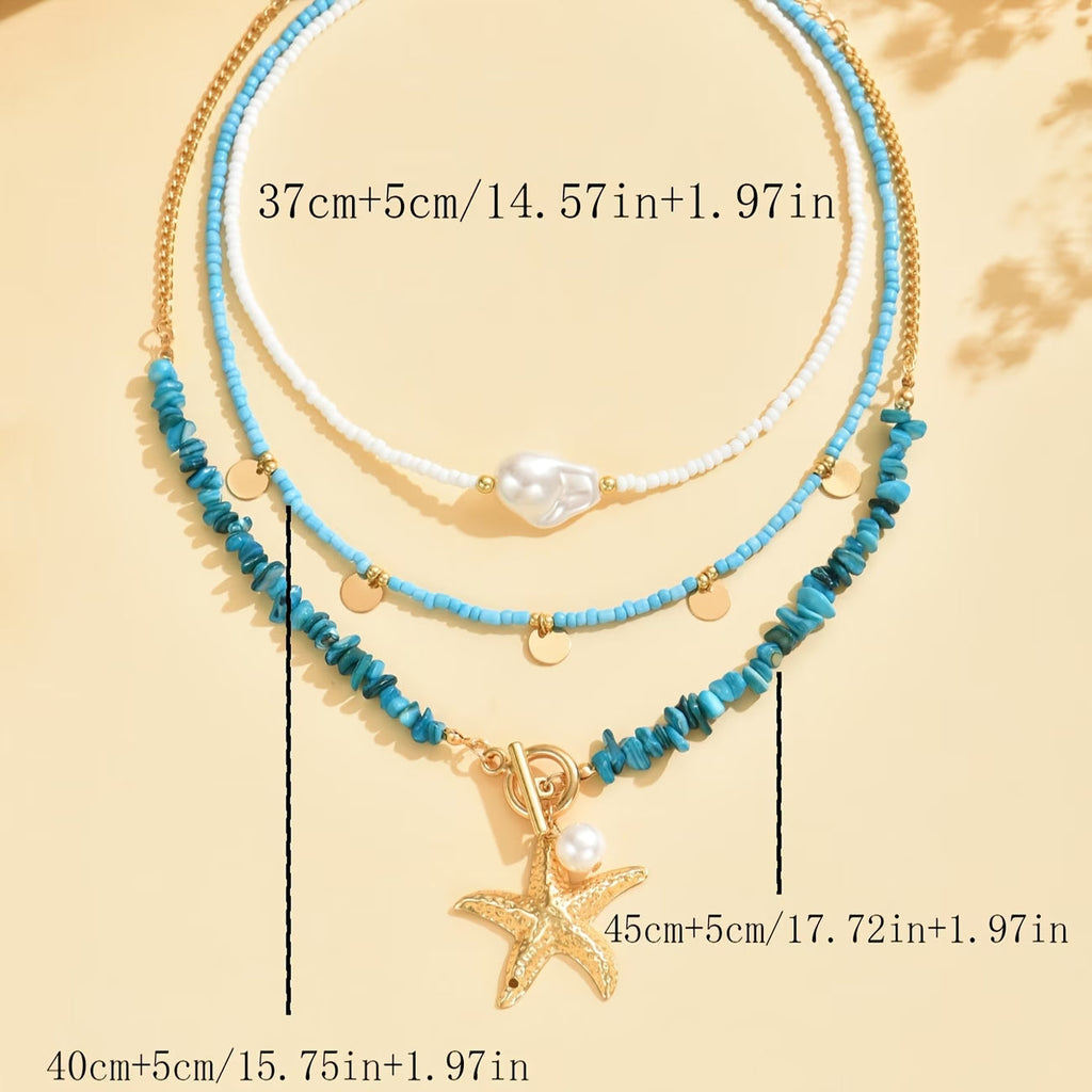 Premium Pearl and Turquoise Coastal Necklace