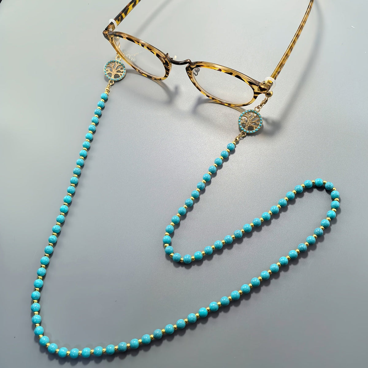 Vintage Turquoise Tree of Life Glasses Chain