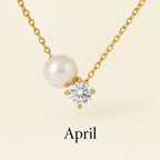Pearl & Zircon Birthstone Pendant Necklace