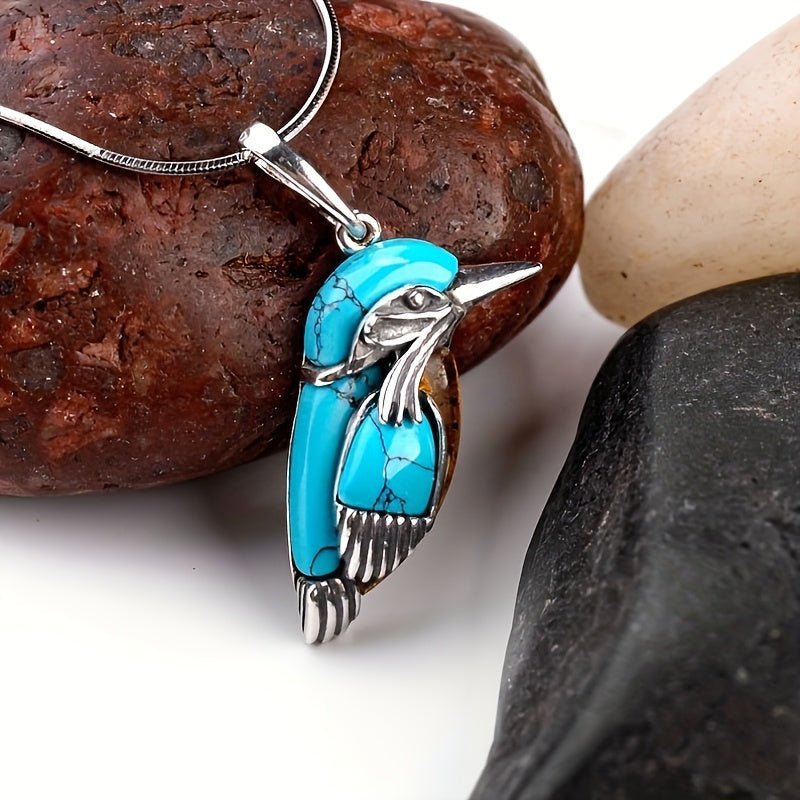 Delicate Turquoise Bird Pendant Necklace