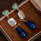 Luxe Turquoise Pearl Drop Earrings
