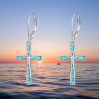 Vintage Turquoise Cross Earrings