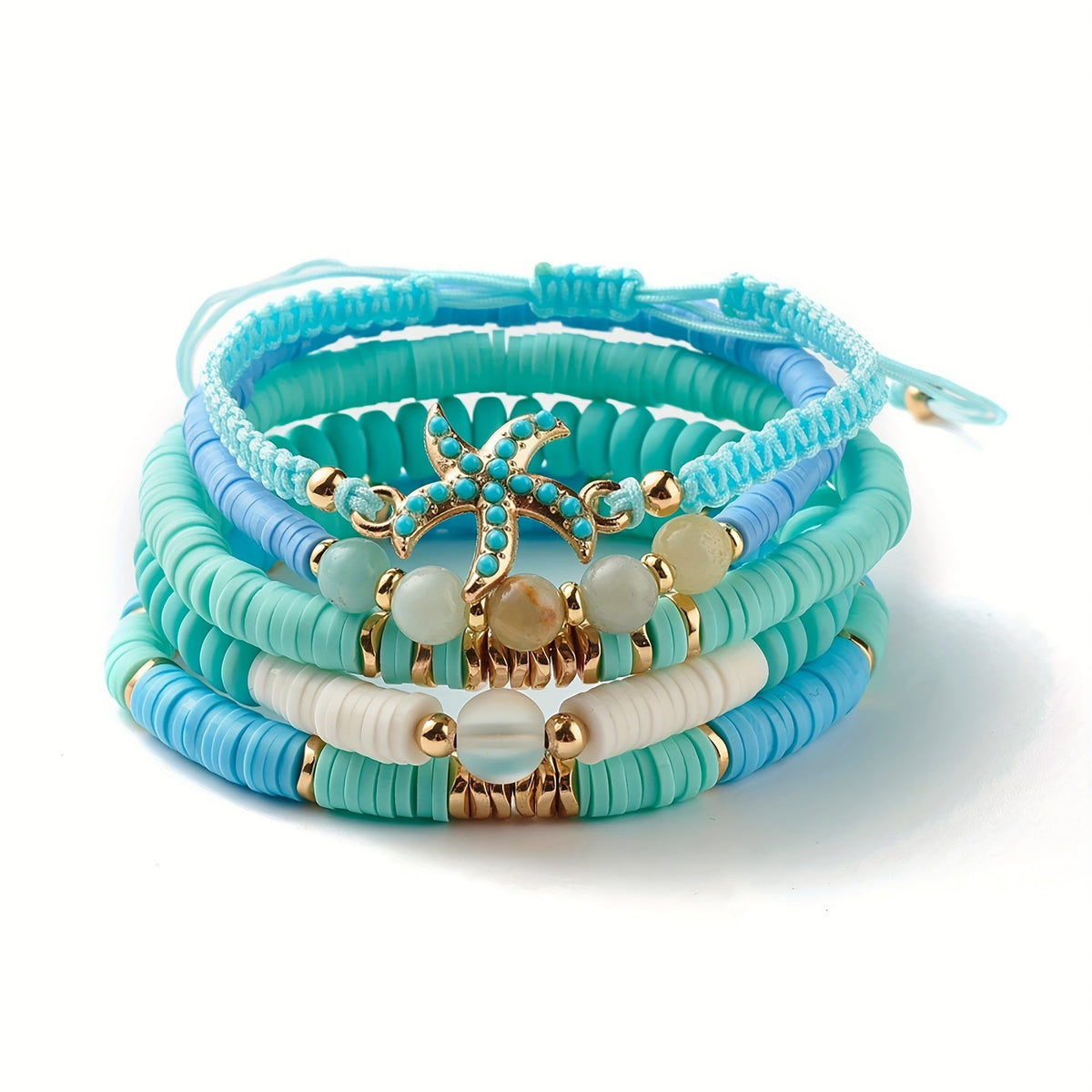 Luxe Turquoise Coastal Bracelet Set of 5