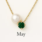 Pearl & Zircon Birthstone Pendant Necklace