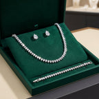 Gorgeous Clear Round Cubic Zirconia Bridal Full Set