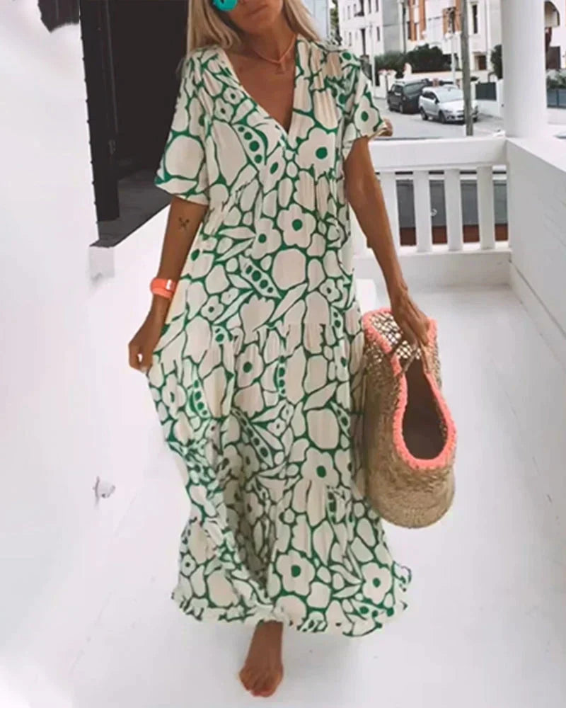 Christine Flowing Graphic Summer Dress