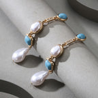 Statement Turquoise Pearl Earrings