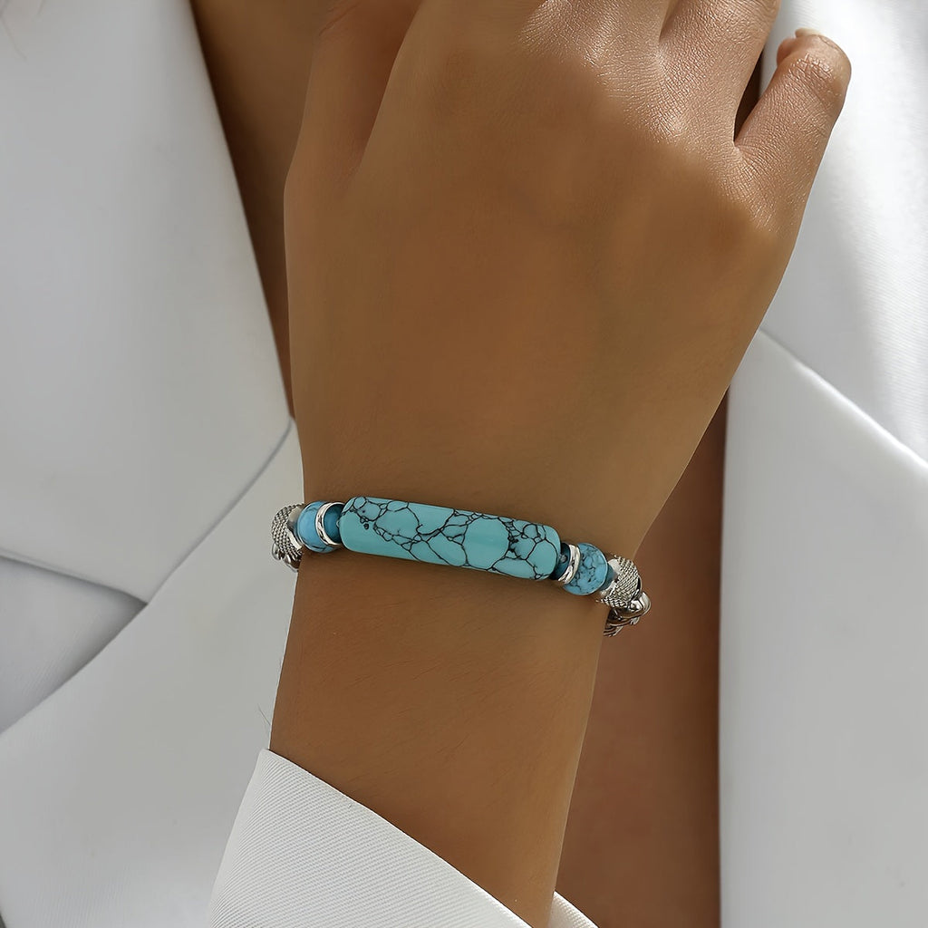 Elegant Silver Turquoise Bracelet