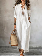 Haven V-Neck Long Sleeve Maxi Dress