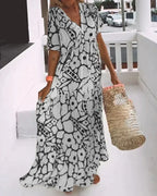 Christine Flowing Graphic Summer Dress