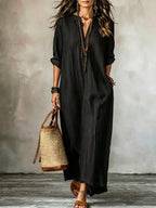 Haven V-Neck Long Sleeve Maxi Dress