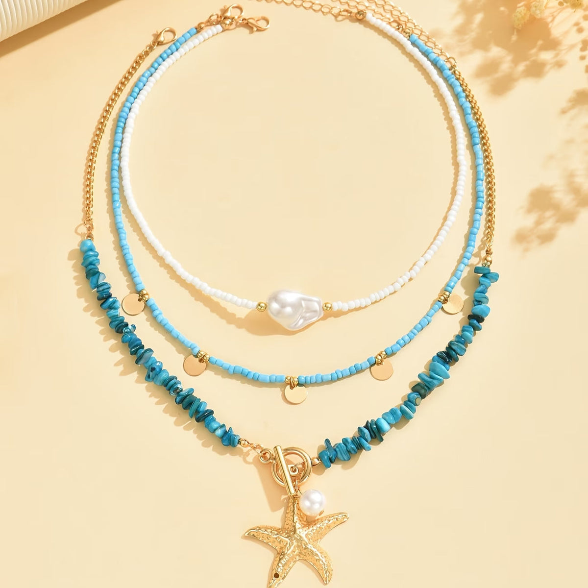 Premium Pearl and Turquoise Coastal Necklace