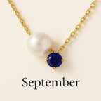 Pearl & Zircon Birthstone Pendant Necklace