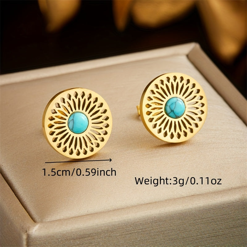 Elegant Turquoise Medallion Jewelry Set
