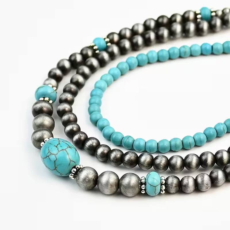 Turquoise Layered Necklace Modern Necklace