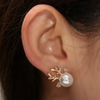 Christmas Reindeer Pearl Earrings