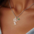 Birthstone Birth Flower Necklace Personalized