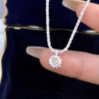 Moissanite Solitaire Pendant Sterling Silver Necklace