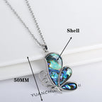 Natural Shell Butterfly Pendant Necklace