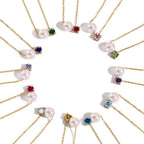 Pearl & Zircon Birthstone Pendant Necklace