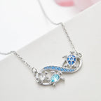 Infinity Turtle Necklace with Sparkling Crystals