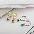 Shimmering Green Zircon Earrings