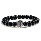 Beaded Paw Bracelet – Natural Stone Design