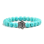 Beaded Paw Bracelet – Natural Stone Design