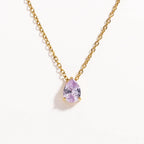 Crystal Teardrop Birthstone Necklace