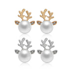 Christmas Reindeer Pearl Earrings