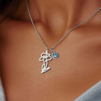 Birthstone Birth Flower Necklace Personalized
