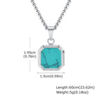 Turquoise Stone Pendant Necklace Set