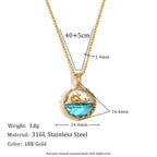 Blue Ocean Whale Pendant Necklace