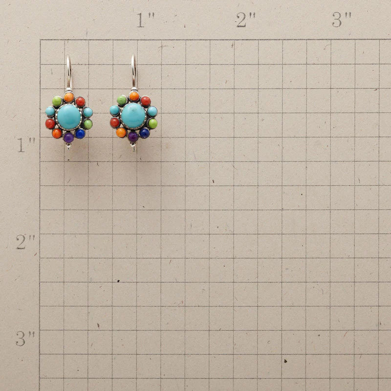 Multi-Coloured Turquoise Hoop Earrings
