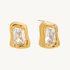Timeless Gold Zircon Square Earrings